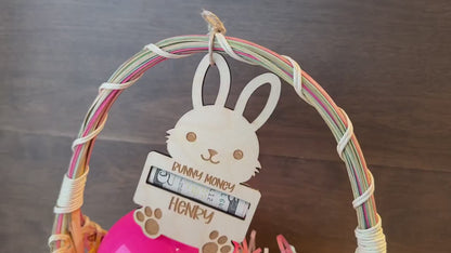 Personalized Easter Bunny Money Holder| Easter Basket Stuffer| Easter Basket Tag