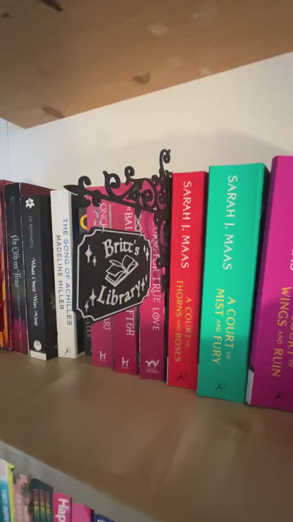 Custom Library Name Sign | 3D Printed Bookshelf Divider