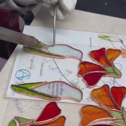Hummingbird Stained Glass Suncatcher | Handmade Bird Window Decor