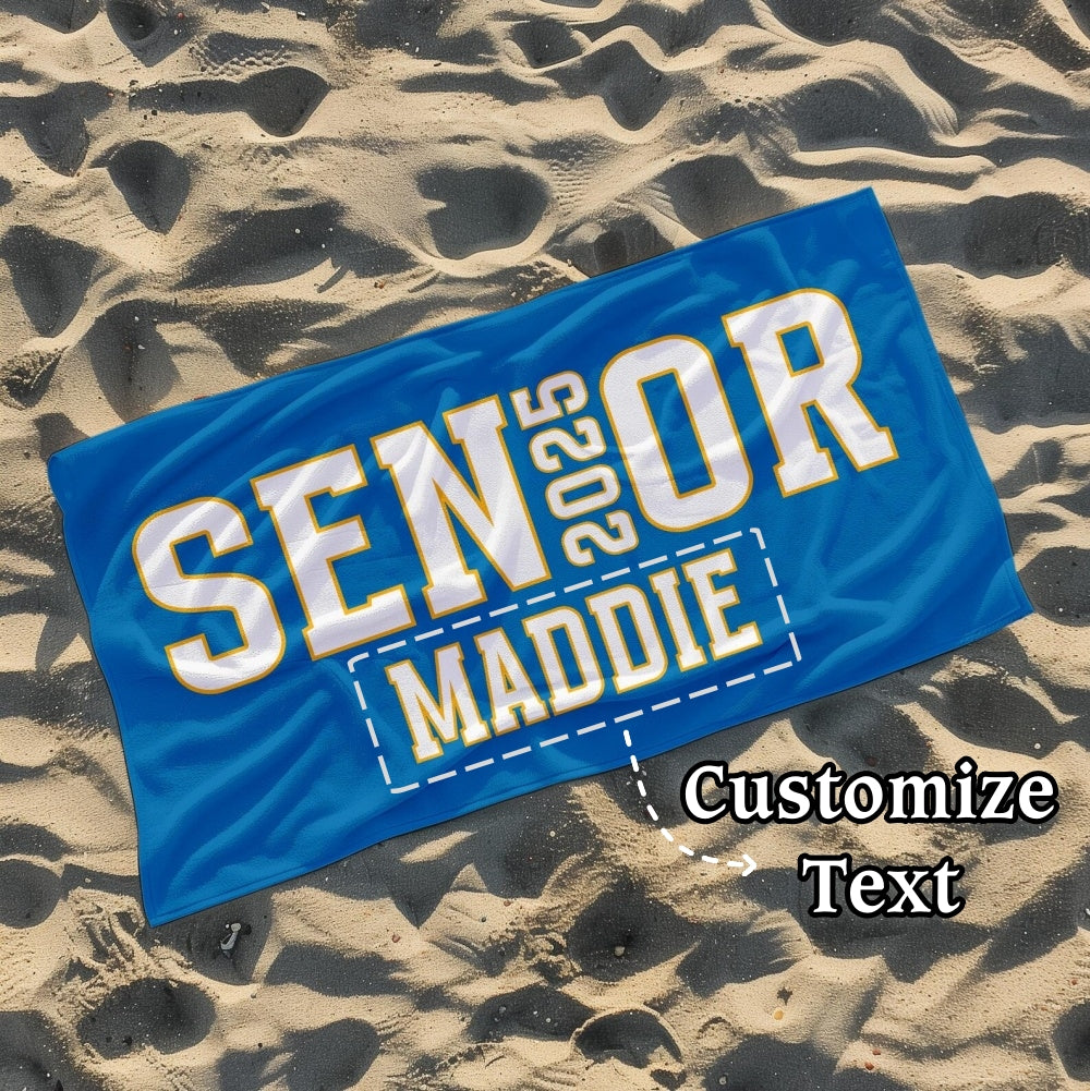 Personalized Beach Towel, Name Pool Towel, Gift for Kids, Graduation Gift, Senior Gift