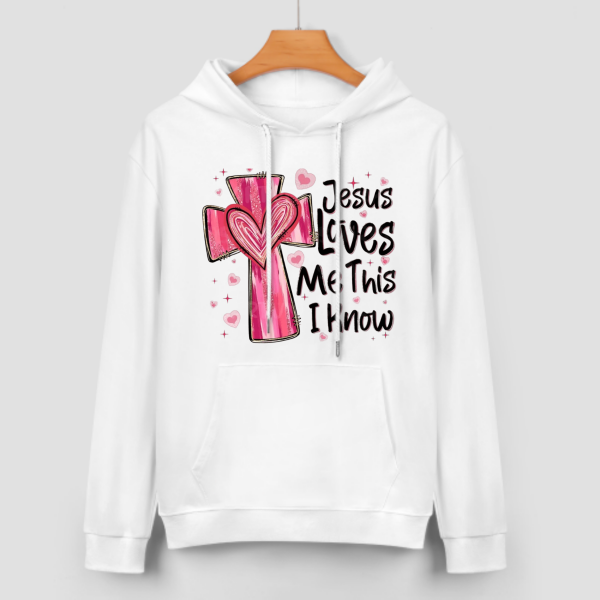Sweat à capuche unisexe Jesus Loves Me - Cadeau de Saint-Valentin