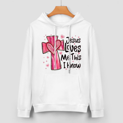 Sweat à capuche unisexe Jesus Loves Me - Cadeau de Saint-Valentin