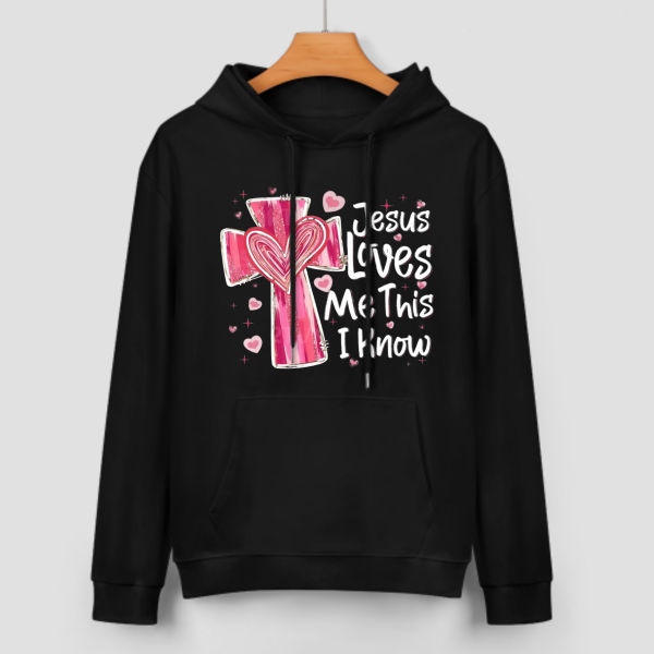 Sweat à capuche unisexe Jesus Loves Me - Cadeau de Saint-Valentin